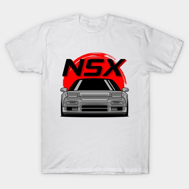 Silver NSX MK1 Front JDM T-Shirt by GoldenTuners